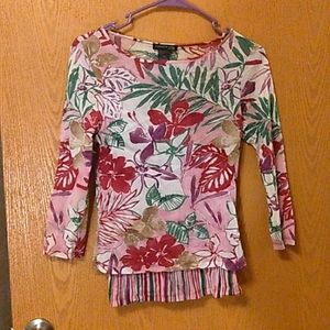 Kenneth Cole tropical floral stretch top